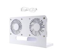 Support de Refroidissement Vertical Double Ventilateur USB 5V pour Routeur, Base Rétractable avec Câble de Commutation, Blanc