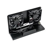 Support de Refroidissement Vertical Double Ventilateur USB 5V pour Routeur/Modem, avec Base Rétractable, Noir