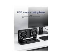 Support de Refroidissement Vertical Double Ventilateur USB 5V pour Routeur/Modem, avec Base Rétractable, Blanc