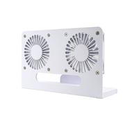 Support de Refroidissement Vertical Double Ventilateur USB 5V pour Routeur/Modem, avec Base Rétractable, Blanc