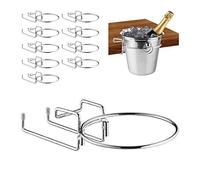 Support de Refroidisseur à Champagne, Lot de 10, pour Refroidisseur à vin avec 18cm de diam. Peu encombrant, Fer,argenté