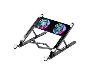 Support de refroidisseur pour ordinateur portable - Support de ventilateur pour ordinateur portable, pad mince réglable en hauteur, accessoire de refroidissement puissant et silencieux, design léger