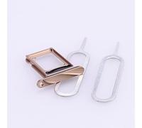 Support de remplacement pour carte SIM iPhone 13/13 Pro Max (version double carte) avec joint d'étanchéité en caoutchouc étanche + tiroir de carte SIM broche d'éjection ouverte dorée