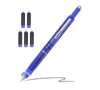 Support de ressort de remplissage à pression : support de ressort de remplissage Pen Source rétractable rétractable, Peley Compression Spring avec 5 cartouches d'encre | Filer scolaire fin de