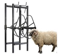 Support de retenue de tête de chèvre, porte-cisaille de mouton de bétail réglable avec tige de vis et crochet de clôture large, luminaire portable de coupe d'animal pour les soins de sabot de traite d
