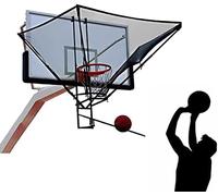 Support de retour de balle de basket-ball - Système de filet de rebond suspendu portable pour cerceau, design rotatif en métal, pliable et facile à utiliser