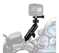 Support De RéTroviseur Pour Moto RéGlable à 360°, Support Pour CaméRa D'Action Pour Moto En Aluminium, Pince De Fixation Robuste, Compatible Avec Toutes Les SéRies Pour Gopro Hero 6/7/8/9 Akaso Sjcam