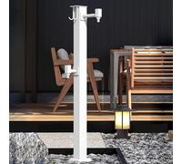 Support de robinet d'extérieur anti-gel vertical pour jardin, support de tuyau autoportant, poteau blanc de 80 cm, entrée d'eau inférieure pour protection contre le froid