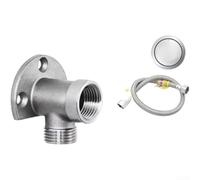 Support de robinet mural en acier inoxydable 304, base convertible de 10,2 cm pour robinet, montage d'évier antirouille avec moulage renforcé, argent, 4 x 2,8 x 2,8 cm (B)