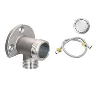 Support de robinet mural en acier inoxydable 304, base convertible de 10,2 cm pour robinet, montage d'évier antirouille avec moulage renforcé, argent, 4 x 2,8 x 2,8 cm (F)