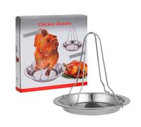 Support de rôtissage de poulet pour four, support à canards en acier inoxydable, pliable, grand rôtissoire verticale antiadhésive, pour cuisine, pique-nique, barbecue, four à charbon