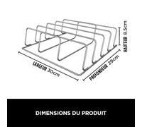 Ninja Woodfire Grille pour côtes XL pour griller jusqu'à 4 carrés de côtes, facile à essuyer, compatible avec les barbecues électrique d'extérieur OG850 / OG901, noire, XSKOGXLRBRKEU
