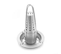Support de rôtissoire à poulet avec bac de récupération, support vertical pour canettes de bière, support à viande inoxydable pour four et barbecue, passe au lave-vaisselle, argent, 18 x 23 cm