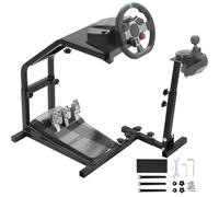 Support de roue de course Likeem réglable en hauteur pour simulateur de conduite compatible avec Logitech G25, G27, G29, G920 (G25/G27/G29/G920) - USB - Noir - PC, PlayStation 5, 4