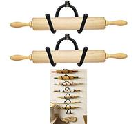 Support de Rouleau à Pâtisserie Présentoir Rouleau à Pâtisserie Rangement Rouleau à Pâtisserie Présentoir Rack - Support Mural Rangement Bouteille - Décor Maison Rustique Colonial Mural - Lot de 2
