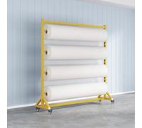Support de rouleau de film étirable robuste - Organisateur mobile avec tiges réglables, support de rangement en acier pour tissus, nappes, films pour vitres, présentoirs de papier peint (6 t