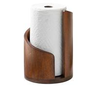 Support de rouleau de papier essuie-tout sur pied, distributeur de serviettes en papier, base en bois, distributeur de papier de manguier avec base ronde et cadre en fer