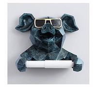 Support de rouleau de papier toilette, motif cochon en résine respectueuse de l'environnement, support mural pour salle de bain, cuisine, forte adhérence, support de rangement créatif, texture bleue