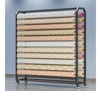 Support de rouleau de tissu commercial, tige de suspension réglable, mobile, couleur de voiture, organisateur de film, avec roues pour rouleaux en cuir, film de fenêtre/écrans de papier peint (16