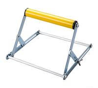Support de rouleau réglable, cadre de support en acier avec mécanisme de levage et roues pour une coupe longue durée, jaune ou bleu (jaune)