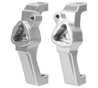 Support de roulette de moyeu avant C en alliage d'aluminium, pièces de mise à niveau durables pour voitures Gen8 1/10 RC, 2 pièces, revêtement en PTFE trempé en alliage 6061T6 (Argent)