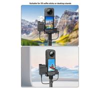 Support de sabot froid en alliage d'aluminium, compatible avec Insta360 X5, compatible avec DJI Mic Mini, noir, pour capture audio de caméra d'action