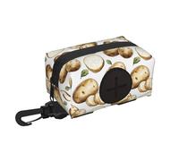 Support de sac à déjections canines pour laisse - Doux et léger - Imprimé feuilles de pommes de terre - Distributeur de rouleaux de sacs à déjections canines - Fermeture - Accessoires de promenade