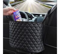 Support de sac à main de voiture en cuir pour siège arrière de siège de voiture Organiseur multifonction de grande capacité Poche entre deux sièges avant pour animaux domestiques et enfants Noir