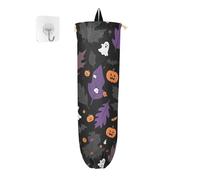 Support de sac d'épicerie en plastique pour Halloween, motif feuilles noires, distributeur de sacs d'épicerie sous l'évier, bolsas ecologicas para
