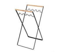 Support de sac poubelle pliable pour sac à feuilles avec rangement portable, convient pour une utilisation en extérieur et à la maison, avec roulement solide et sécurité (noir)