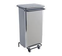 Support de sacs poubelles mobile 110 litres à pédale inox