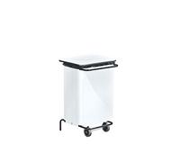 Support de sacs poubelles mobile 110 litres à pédales blanc -