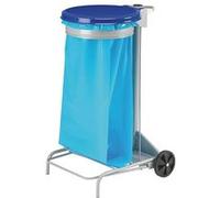 Support de sacs poubelles roulant 110 litres Rossignol à pédale bleu Bleu