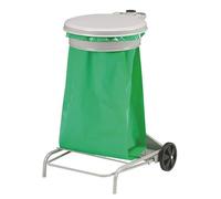 Support de sacs poubelles roulant 50 litres Rossignol à pédale gris