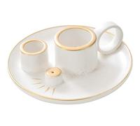 Support de Santo Palo 4 en 1 pour la Sauge et Les bâtons de brûlure, Le brûleur d'encens en céramique 5, 9 Pouces et Le Plateau Cendre avec poignée pour la Maison méditation Zen Decor Sage su