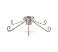 Support de sapin de Noël en métal au design antique - 60 cm - Avec trou de 8,4 cm - Support pour arbres jusqu'à 250 cm - Support pour arbres artificiels et réels - Argenté