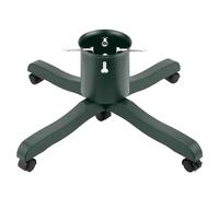 Support de sapin de Noël pour sapin vivant avec réservoir d'eau et roues roulantes, base en métal robuste avec pieds en plastique, support de tronc réglable, décoration de vacances - Vert