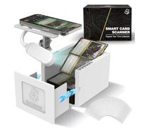 Support de scanner de cartes avec lumière LED pour cartes de sport TCG et MTG - Support de téléphone mains libres pour ManaBox - Scannez les cartes à manches (20 pochettes incluses) - Organiseur