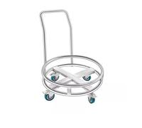 Support de seau à roulettes en acier inoxydable - Cadre mobile pour seau à lait et bouteille de gaz - Support de marmite durable pour l'organisation de la cuisine