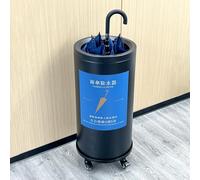 Support de séchage pour parapluie en acier inoxydable avec bac à eau amovible de 2,2 l et 4 roulettes verrouillables, séchoir intérieur pour garder les sols secs et bien rangés