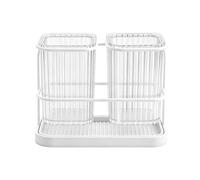 Support de séchage pour ustensiles - Égouttoir à couverts et fourchettes, support de baguettes en céramique avec plateau d'égouttement pour cuisine, restaurant et salle à manger, organiseur compact