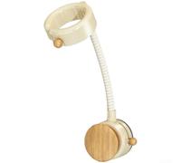 Support de sèche-cheveux à ventouse réglable à 360 degrés pour salle de bain, sans perçage, avec gestion des cordons, plastique - Noir (bois brut)