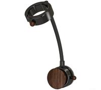 Support de sèche-cheveux autocollant Gestion des câbles Noir | Ventouse sous vide, pas de trous, montage facile, carrelage lisse, retrait rapide (bois de noyer)
