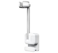 Support de sèche-cheveux mural, support de sèche-cheveux mural - Rangement réglable étanche | Organisateur de salle de bain sans perceuse, support blanc pour sèche-cheveux pour peignes,