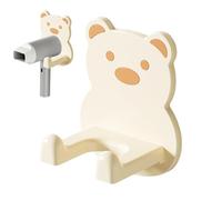Support de sèche-cheveux, support de sèche-cheveux de salle de bain,Hug Bear porte sèche-cheveux autocollant porte-sèche-cheveux - Organisateur multifonctionnel d'outils pour cheveux en forme de