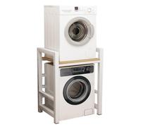 Support de sèche-linge pour machine à laver, hauteur réglable, 3 niveaux, kit d'empilage en métal robuste avec pieds antidérapants, tuyau de 5 cm de diamètre, capacité de charge de 300 kg