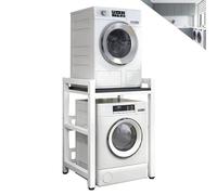 Support de sèche-linge réglable en hauteur, kit d'empilage portable pour lave-linge, capacité de 400 kg, étagère peu encombrante avec pieds antidérapants pour salle de bain, cuisine, balcon