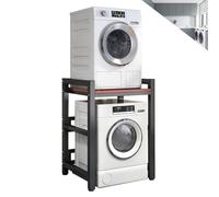 Support de sèche-linge réglable en hauteur, kit d'empilage portable pour lave-linge, capacité de 400 kg, étagère peu encombrante avec pieds antidérapants pour salle de bain, cuisine, balcon