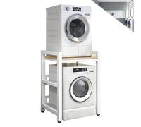 Support de sèche-linge réglable en hauteur, kit d'empilage portable pour lave-linge, capacité de 400 kg, étagère peu encombrante avec pieds antidérapants pour salle de bain, cuisine, balcon