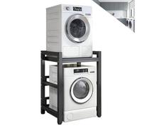 Support de sèche-linge réglable - Kit d'empilage portable pour lave-linge et sèche-linge à chargement frontal - Capacité de 400 kg - Étagère peu encombrante pour petites cuisines et salles de bains